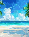 Papier Peint Aquarelle - Plage Paradisiaque