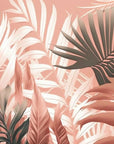 Papier Peint Design - Feuillage Tropical Rose