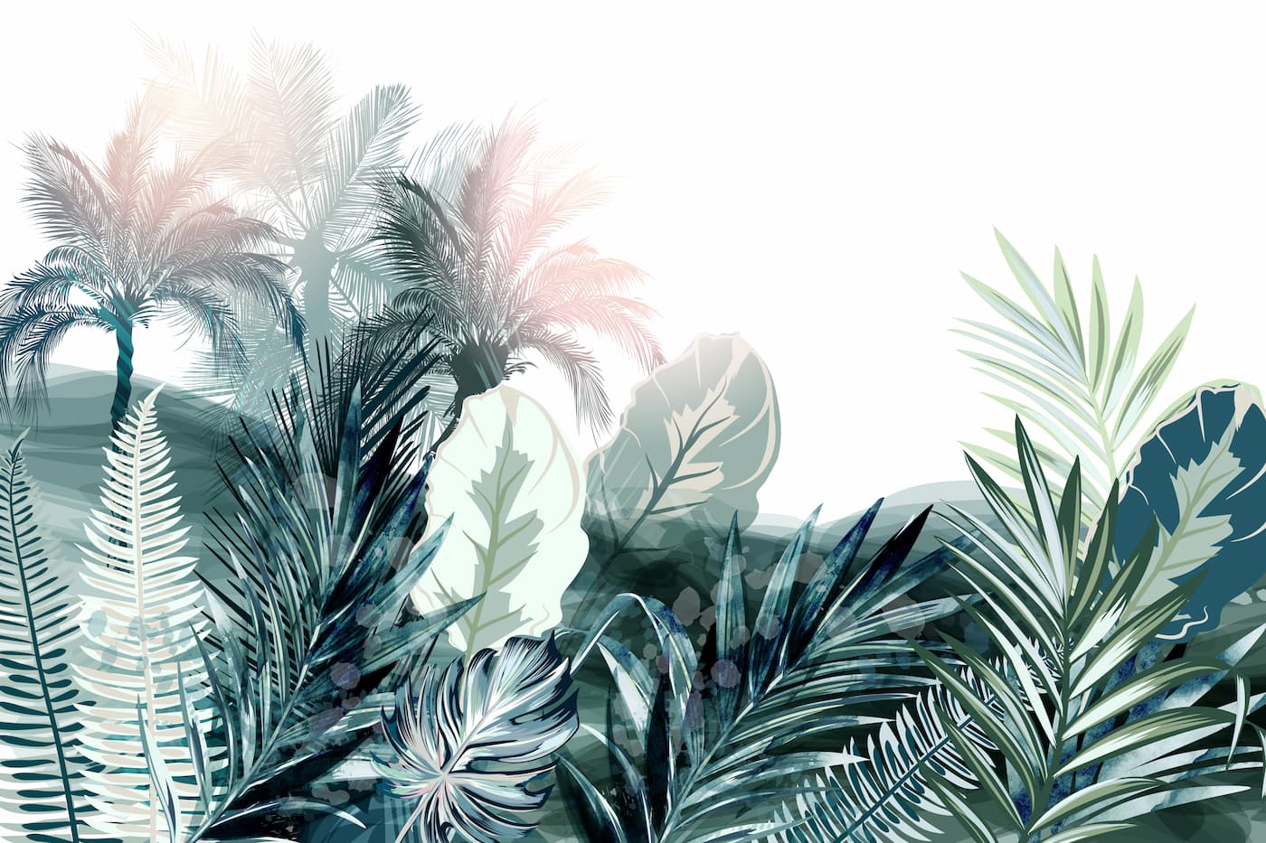 Tropical Wallpaper - Misty Palm Trees