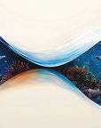 Papier peint animaux - dauphins bleues et coraux