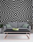 Papier Peint Noir et Blanc - Illusions Hypnotiques