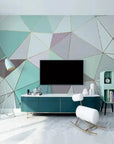 Papier Peint Géométrique - Triangles Pastel