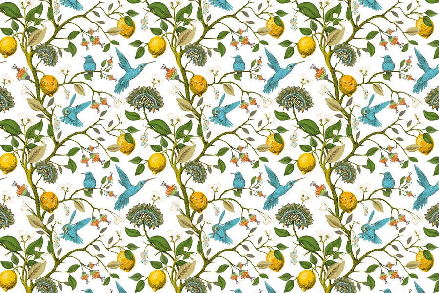 Art &amp; Deco Wallpaper - Birds and Golden Branches