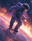 Space wallpaper – astronaut and cosmic skateboard