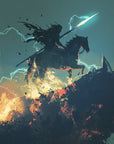 Papier Peint Dark Fantasy - Cavalier de l’Orage