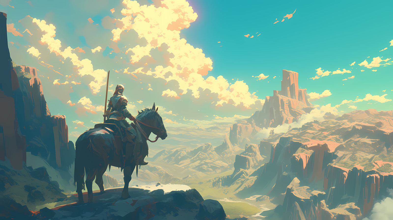 Papier Peint Fantasy - Vigie des Montagnes Sacrées