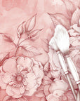 Papier peint Floral – fleurs et pinceaux délicats
