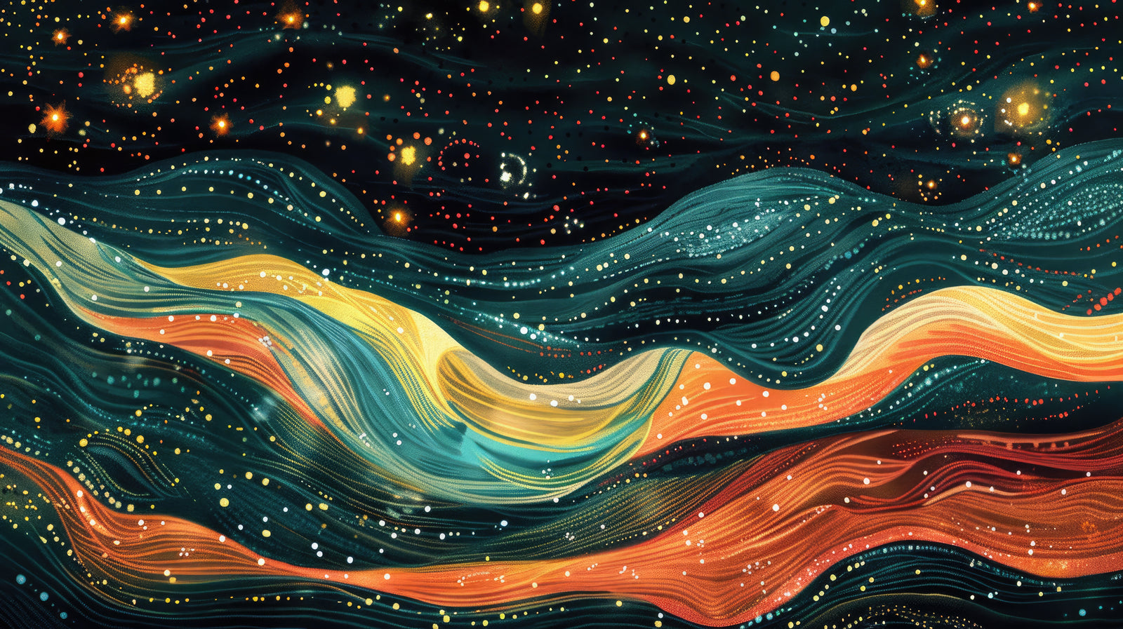 Abstract Wallpaper – Colorful Bright Waves