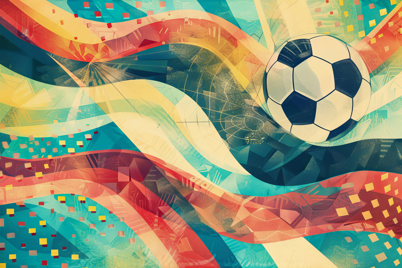 Papier peint Sport – football graphique rétro