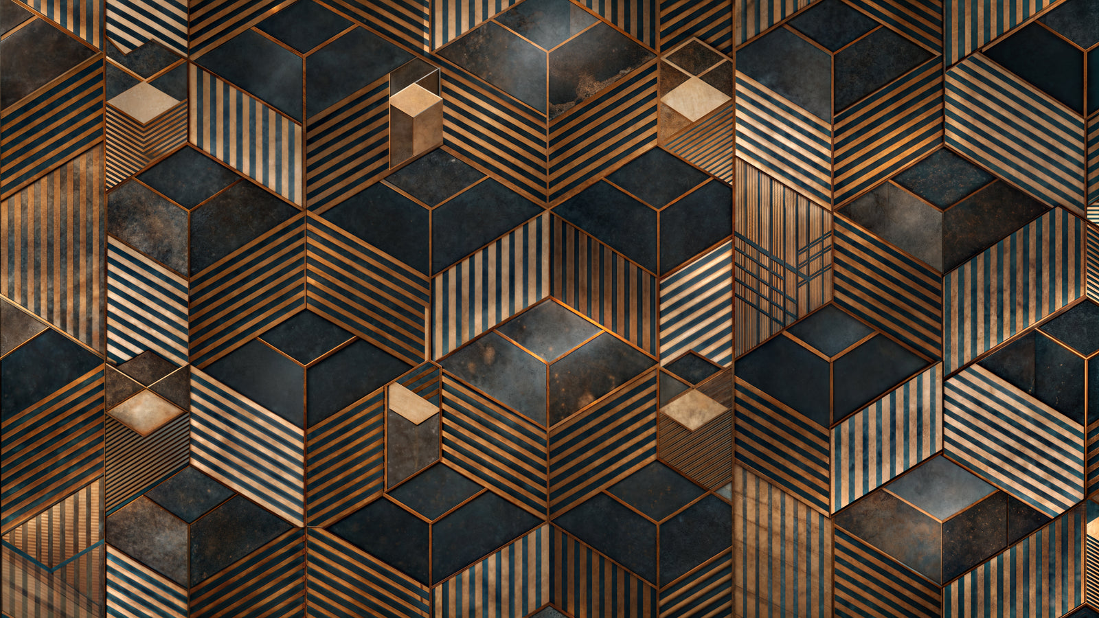 Geometric Wallpaper – Art Deco Cubes