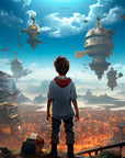 Science fiction wallpaper – futuristic floating city