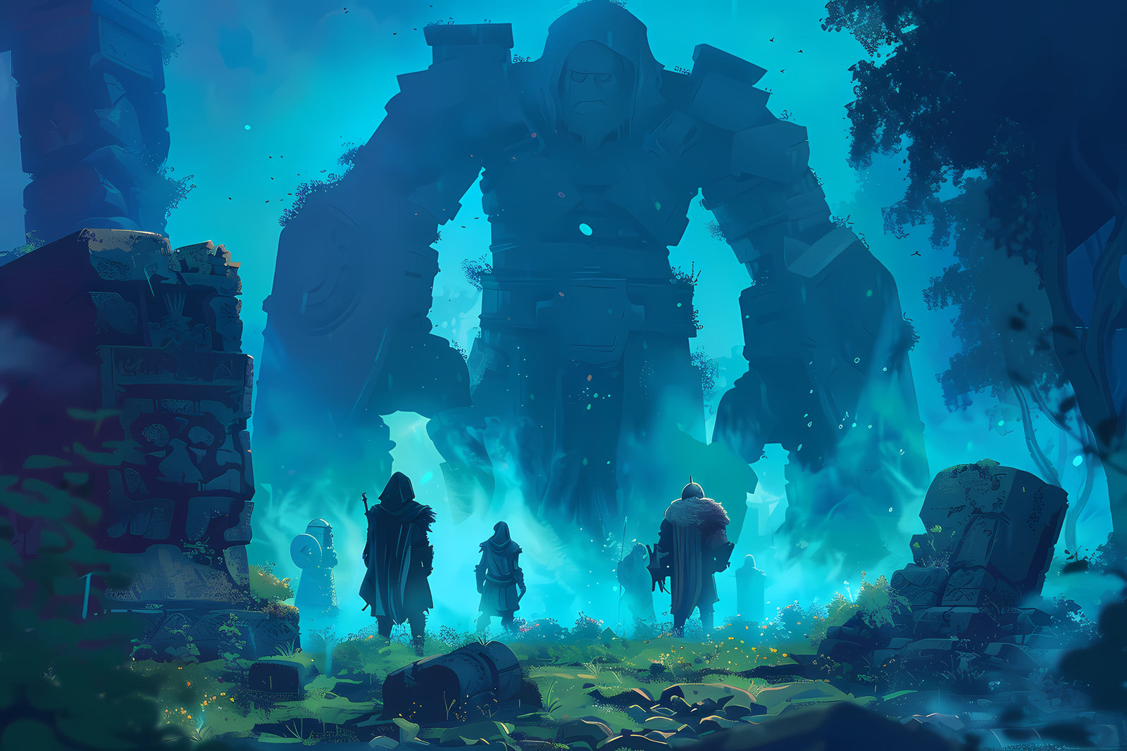 Papier Peint Fantasy - Colosse des Ruines