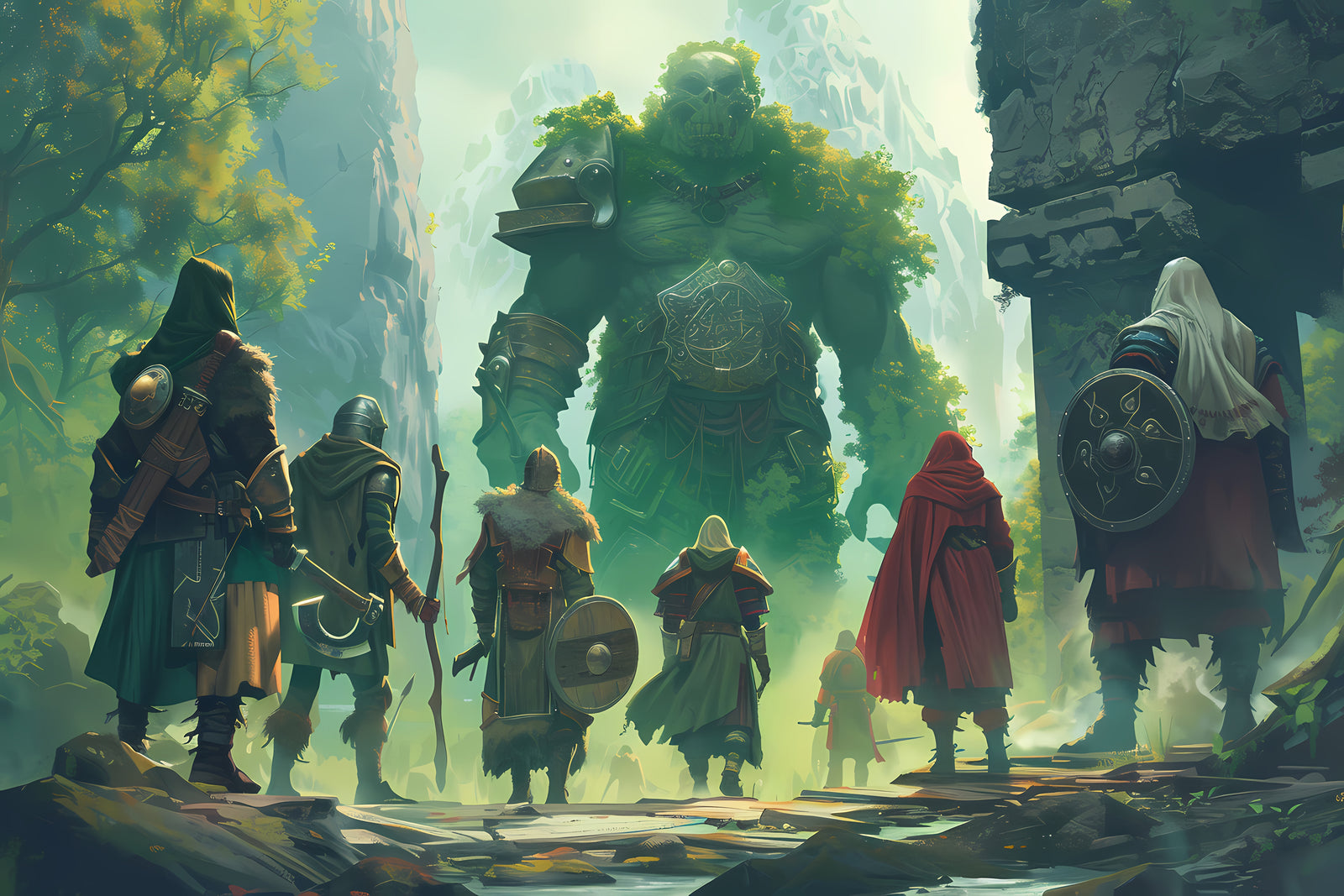 Papier Peint Fantasy - Gardien de Pierre Sacré