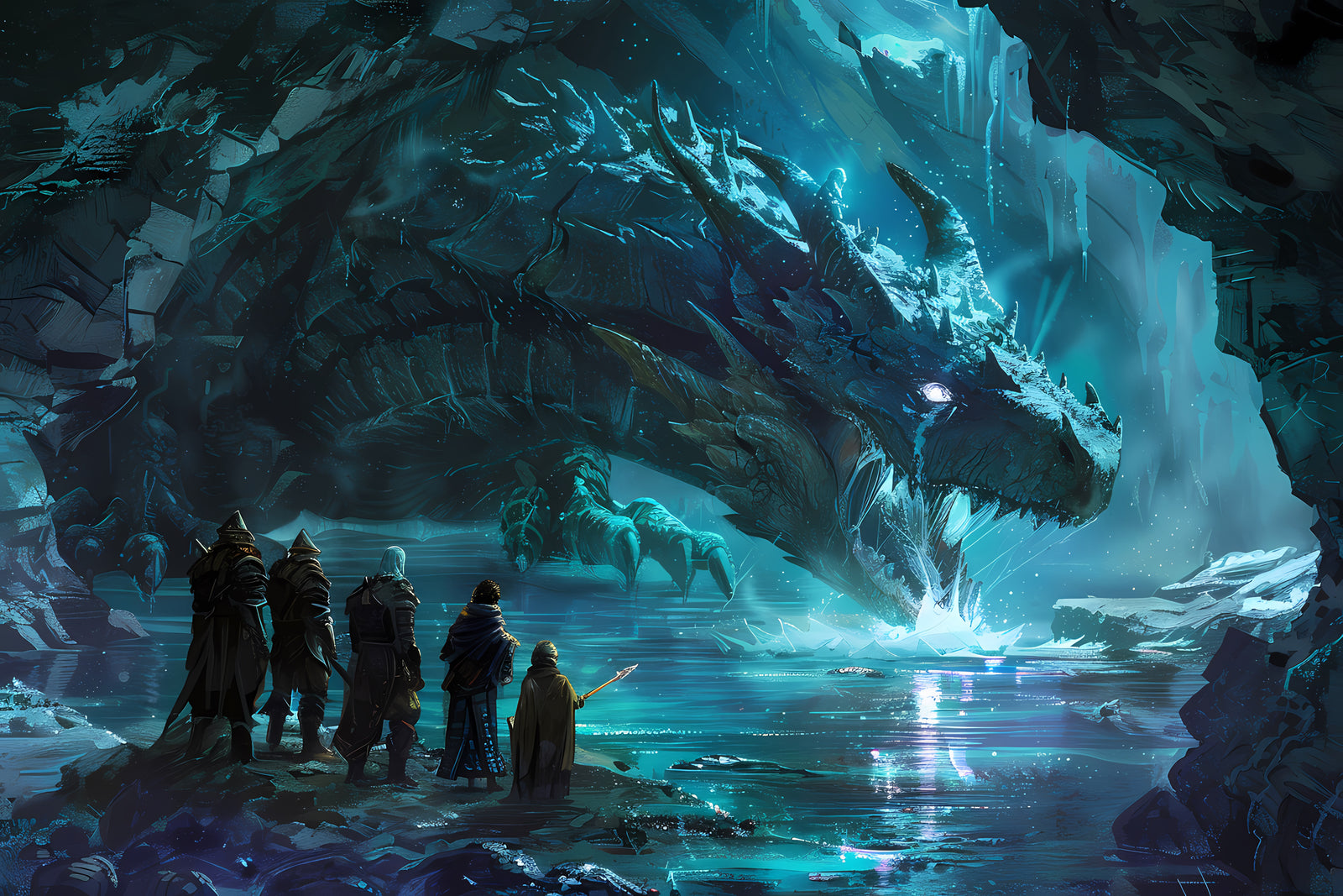 Fantasy Wallpaper – Mythical Ice Dragon
