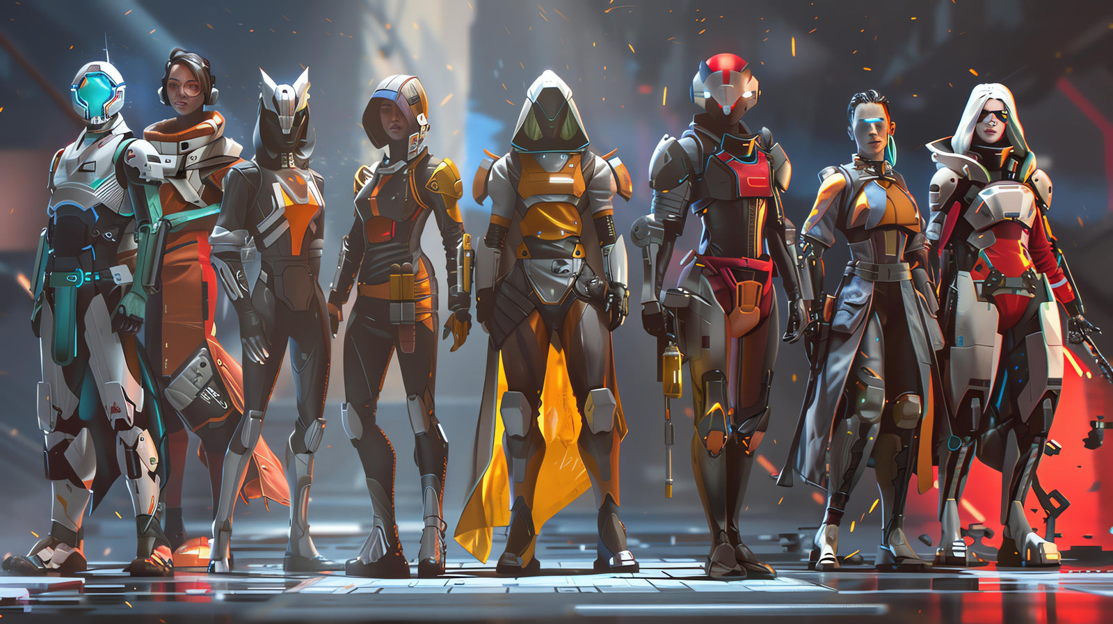 Papier Peint Futuriste - Escouade Cyber Élites