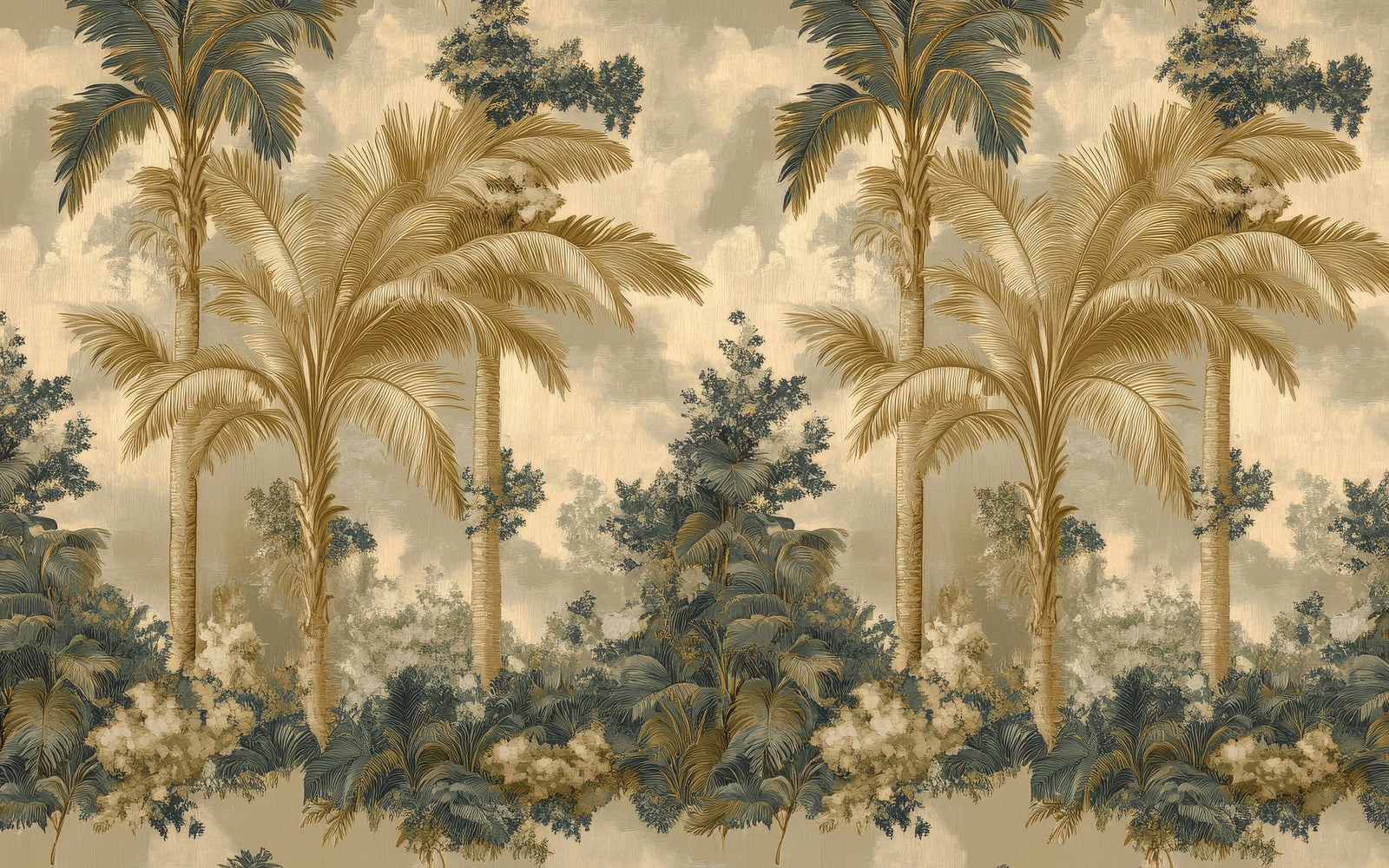 Tropical wallpaper – vintage illustrated palm trees
