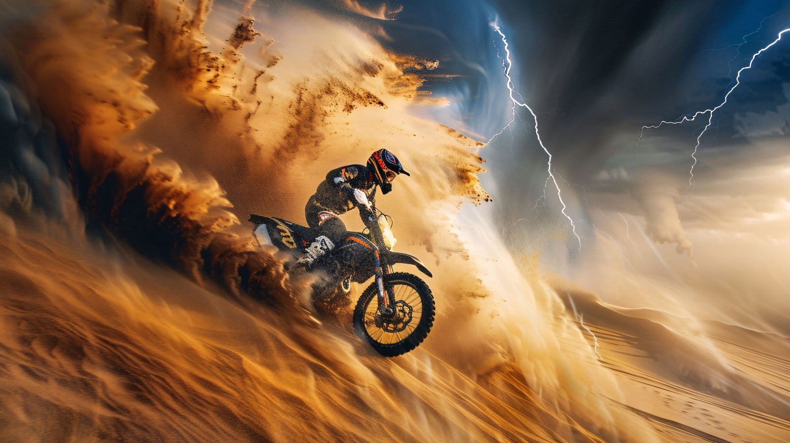 Sport wallpaper – motocross in a sandstorm
