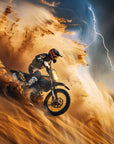 Papier peint Sport – motocross dans tempête de sable