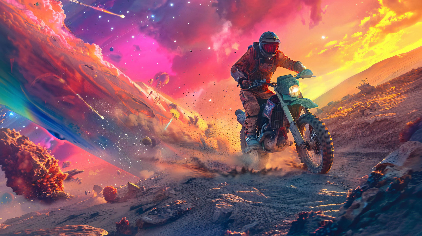 Papier Peint Espace - Tempête Cosmique Rider