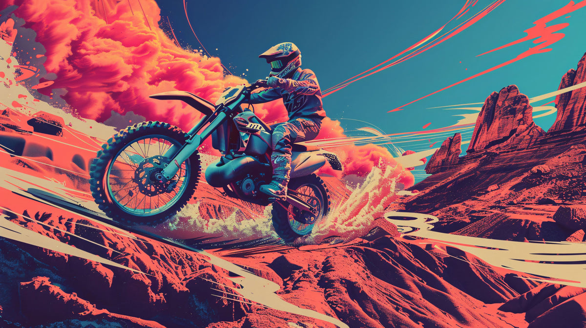 Sport-Tapete - Motocross mitten in der Wüste