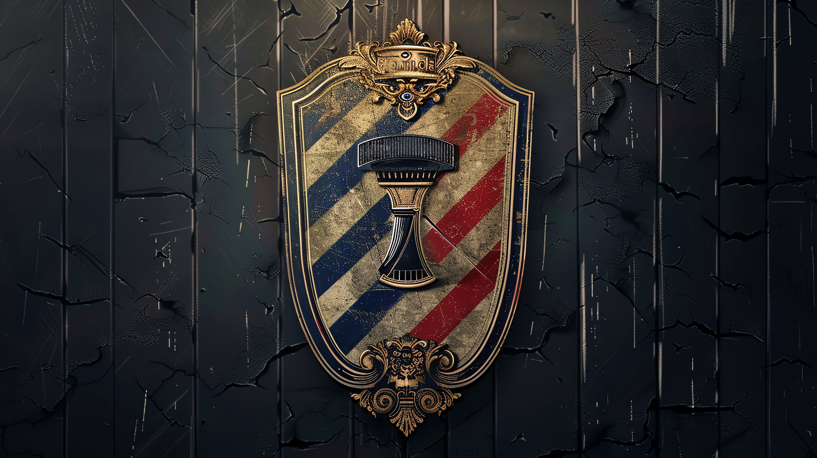 Vintage wallpaper – retro barber emblem