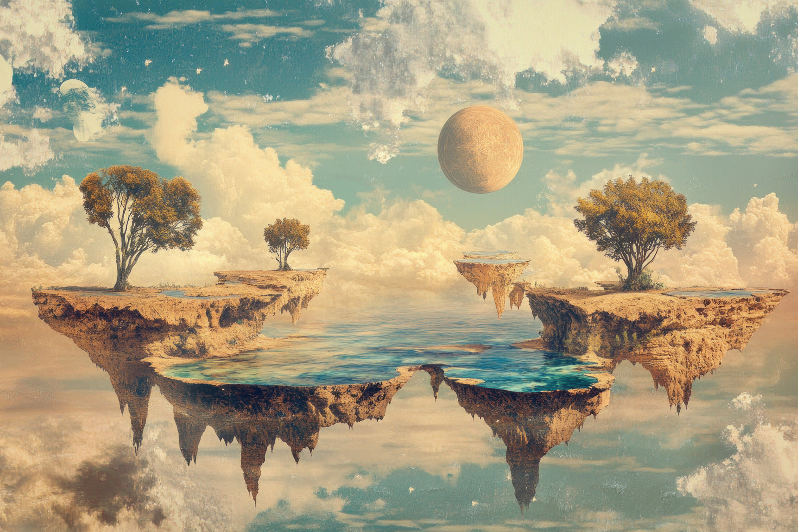 Papier peint Surréaliste – îles flottantes oniriques