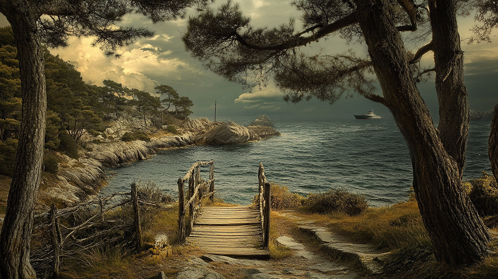 Landscape wallpaper – wild coastal path