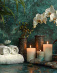 Wellness wallpaper – zen spa with orchids