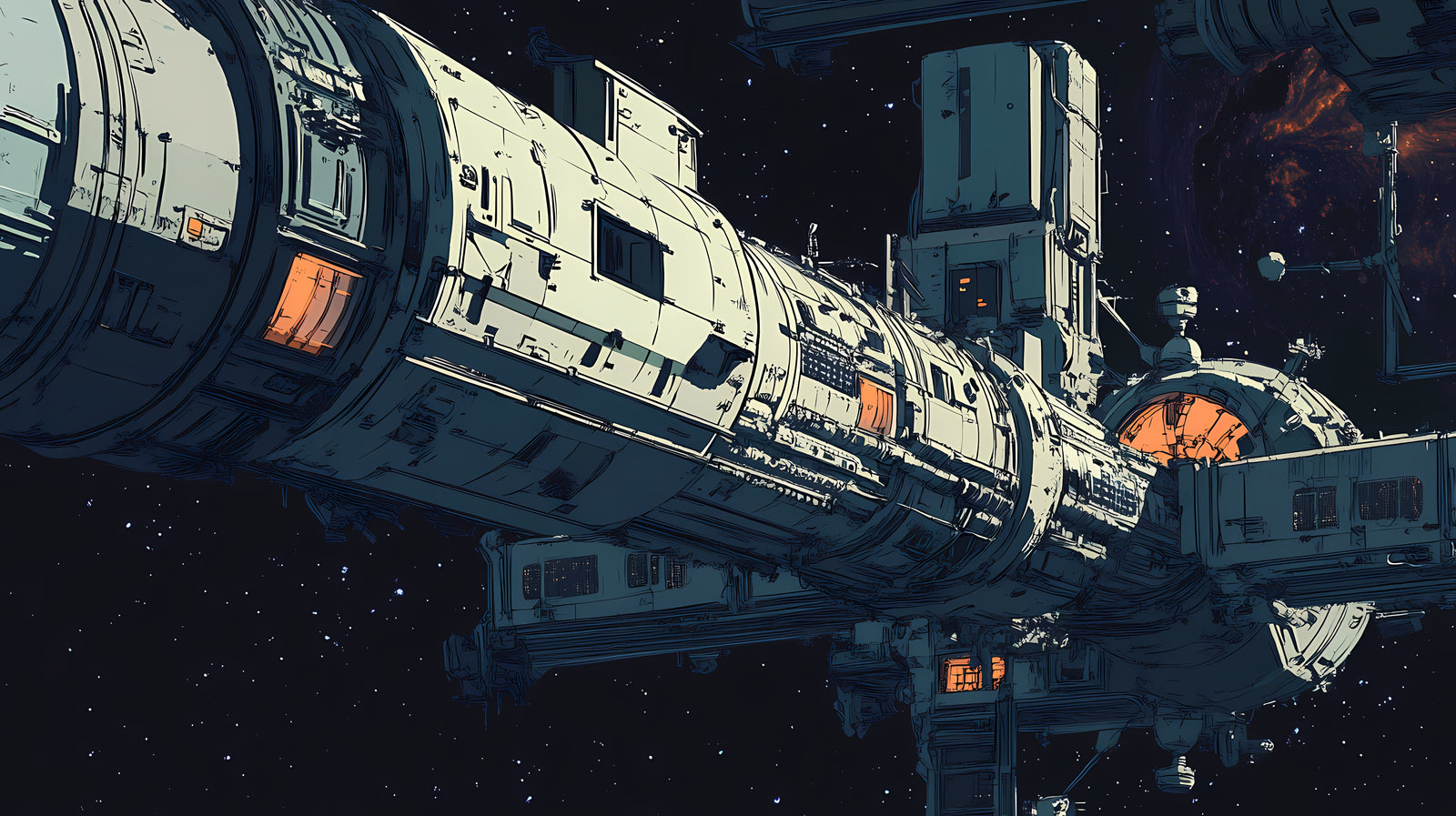 Science fiction wallpaper – advanced orbital station