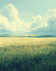 Landscape wallpaper – vast field under a bright sky