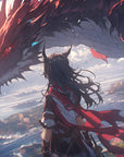 Papier Peint Anime Dragon - L’Appel du Ciel Rouge