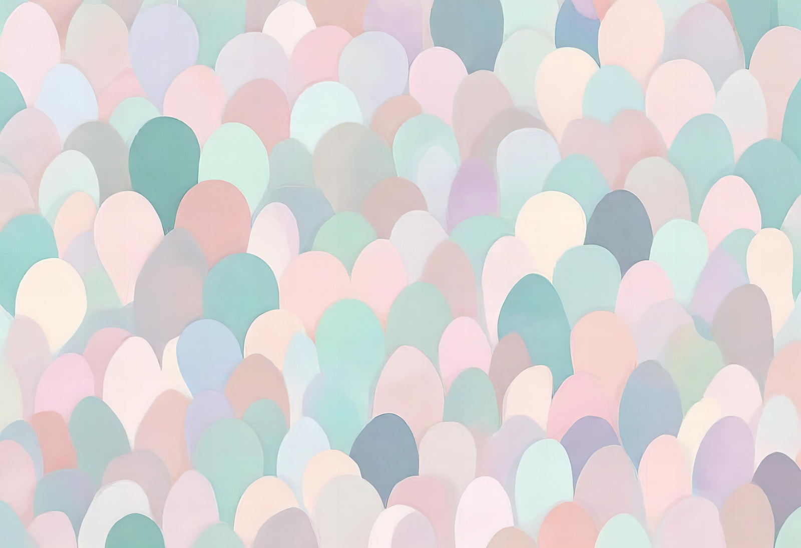 Abstract Wallpaper – Soft, Multicolored Pastel Scale Pattern