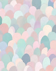 Papier peint Abstrait – Motif écailles pastels douces multicolores