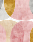 Papier peint Artistique – Motif abstrait jaune et rose