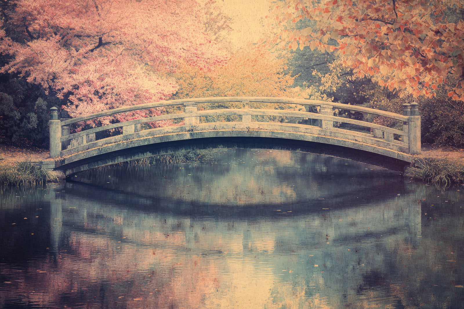 Artistic Wallpaper – Painted Bridge over Water