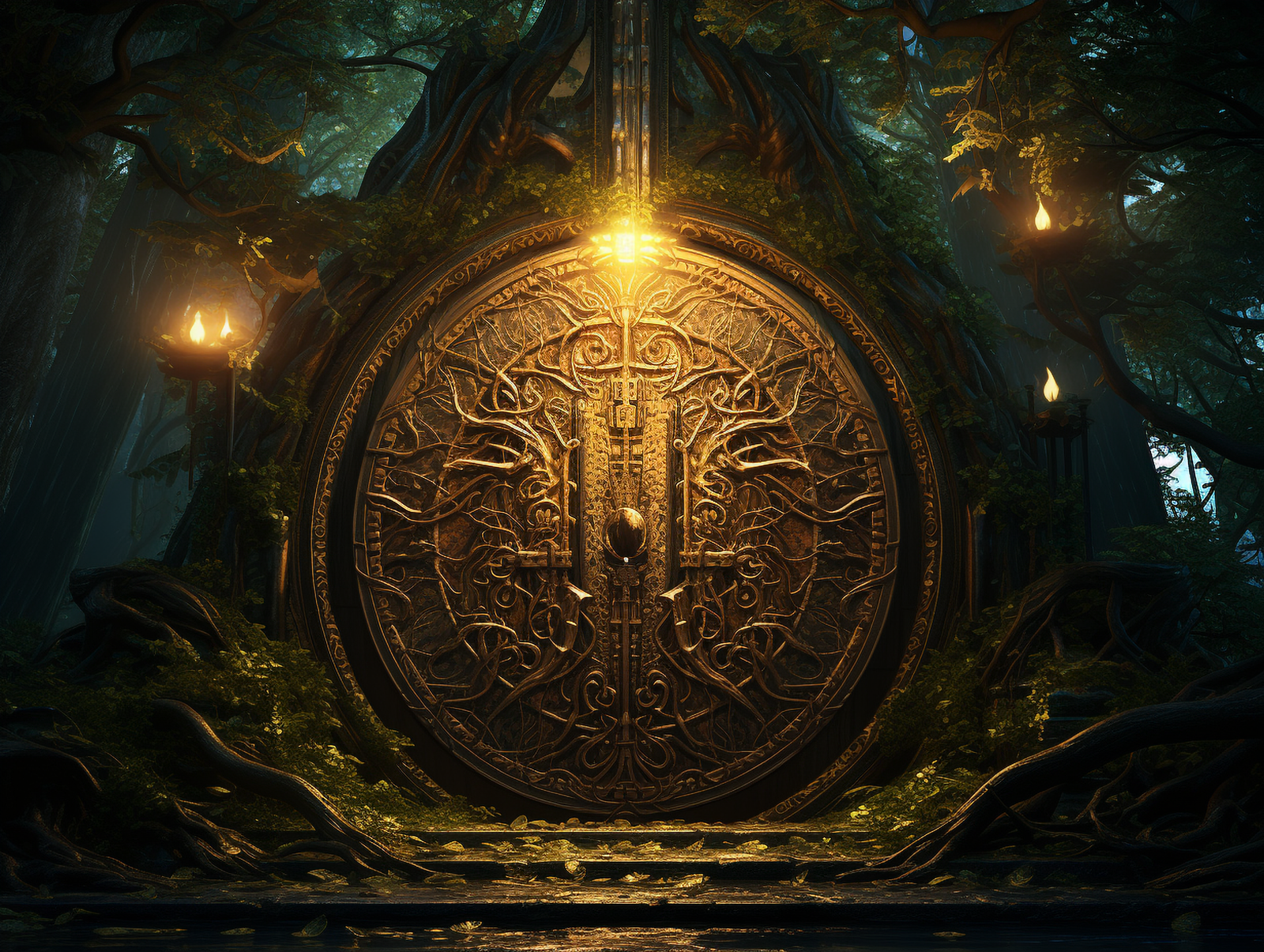 Papier Peint Fantasy - Porte des Anciens