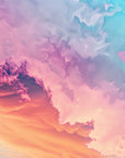 Papier peint nature - nuages colorés pastel dans le ciel