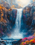 Papier peint cascades - cirque d'eau multicolore