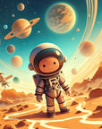 Papier Peint Enfant Scandinave - Astronaute Et Planètes