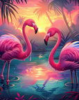Papier Peint Enfant - Flamants Roses Dans L’eau
