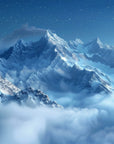 Papier Peint Paysage - Montagnes Enneigées Et Nuages
