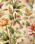 Papier peint fleuri - pivoines classiques dorées
