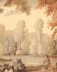Papier peint campagne - forêt de bouleaux sépia