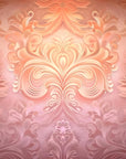 Papier peint rétro - damas classique orange patiné