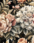 Papier peint fleuri - pivoines d'antan crème