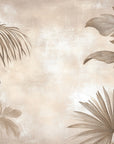 Papier peint nature - branches de palmier séchées sépia