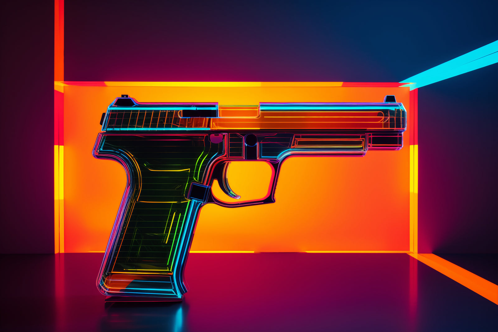 Papier Peint Néon - Pistolet