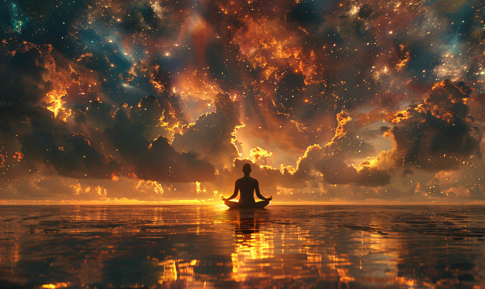 Painted stone Spirituality – Meditation under a starry sky