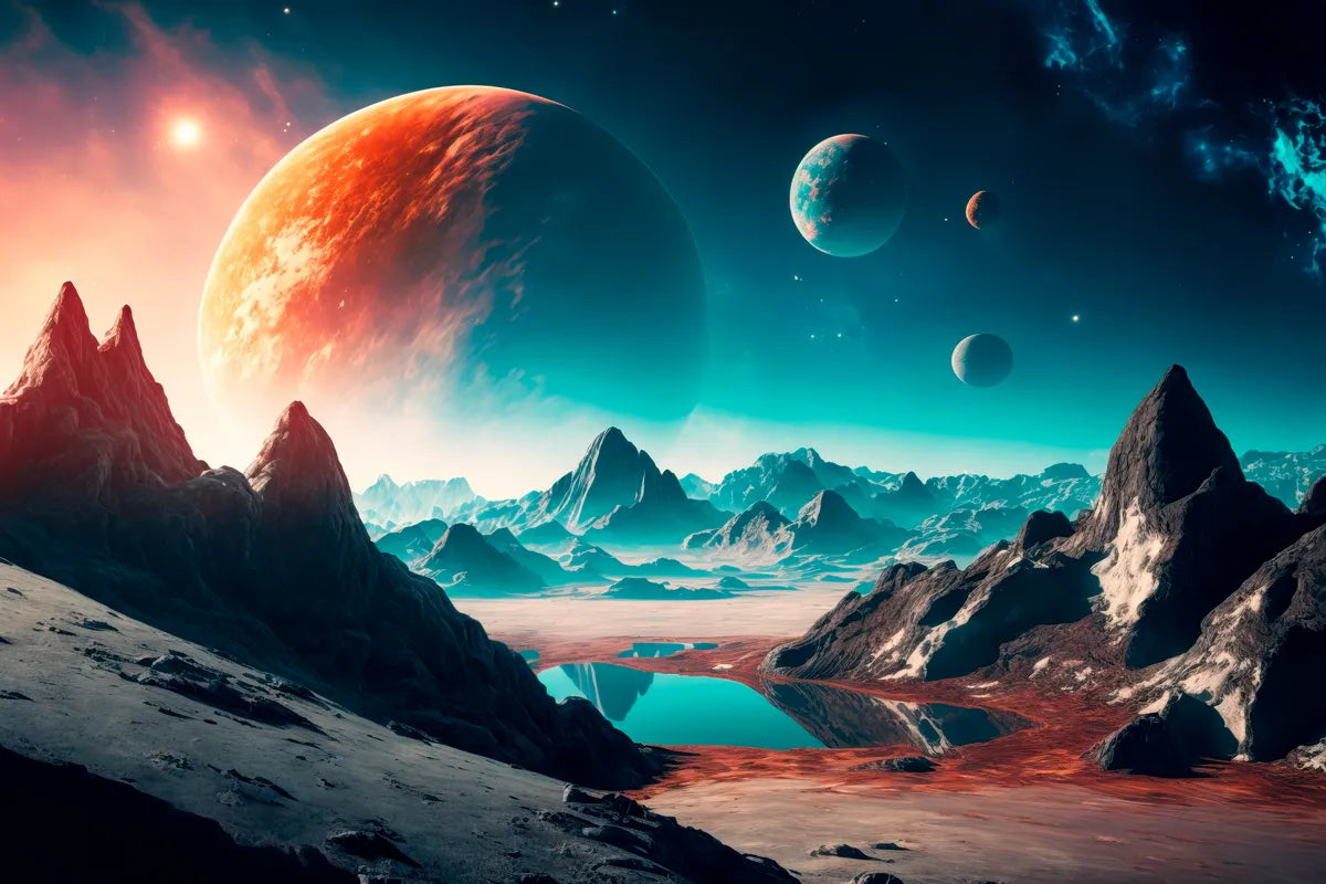Landscape Wallpaper - Red Planet and Strange Mountains