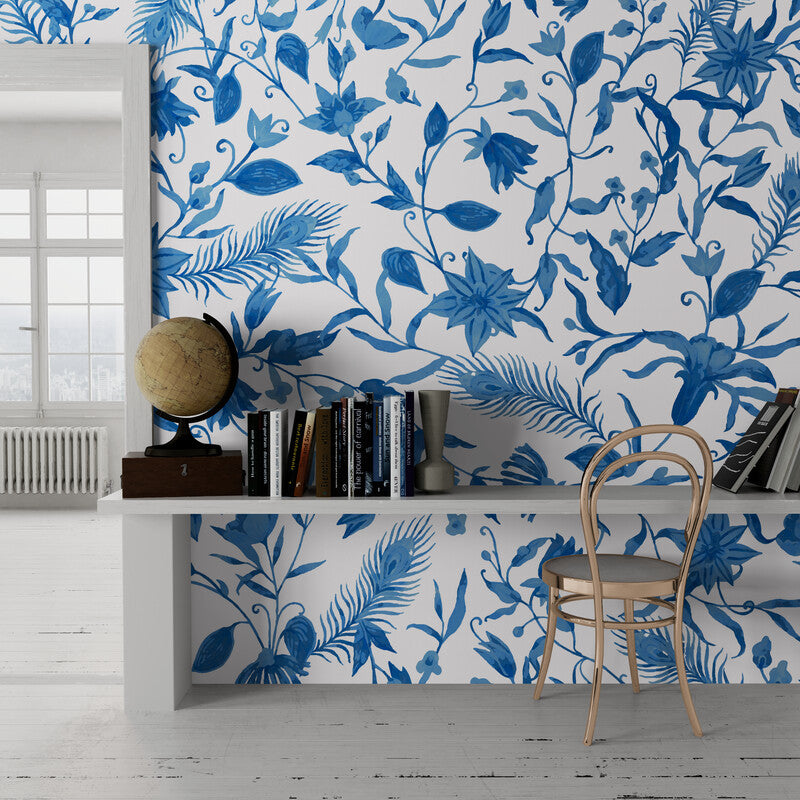 Floral Wallpaper - Delicate Blue Flowers
